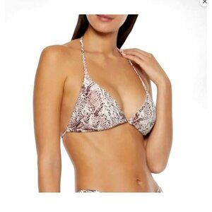 Snakeskin Print Triangle Bikini Top UPF 50+ Size S/P By Skin